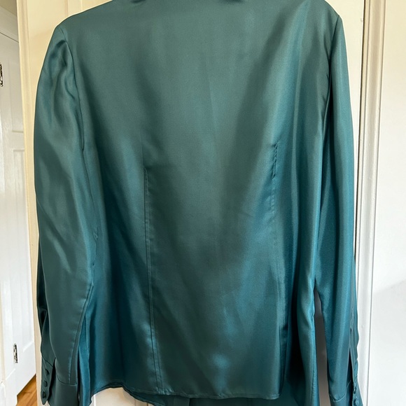 Ann Taylor silk turquoise blouse - Picture 2 of 5